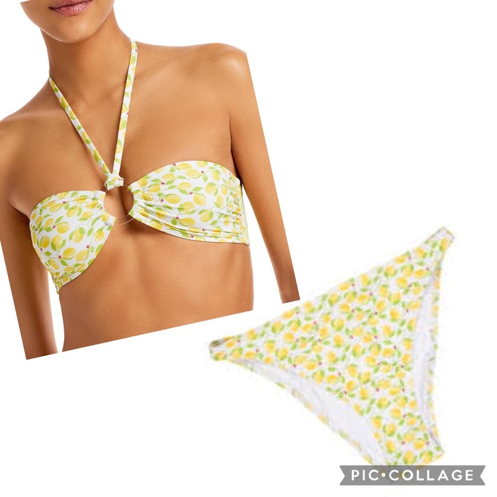 NEW! RARE! Solid & Striped The Tati Halter Lemon Bikini Set